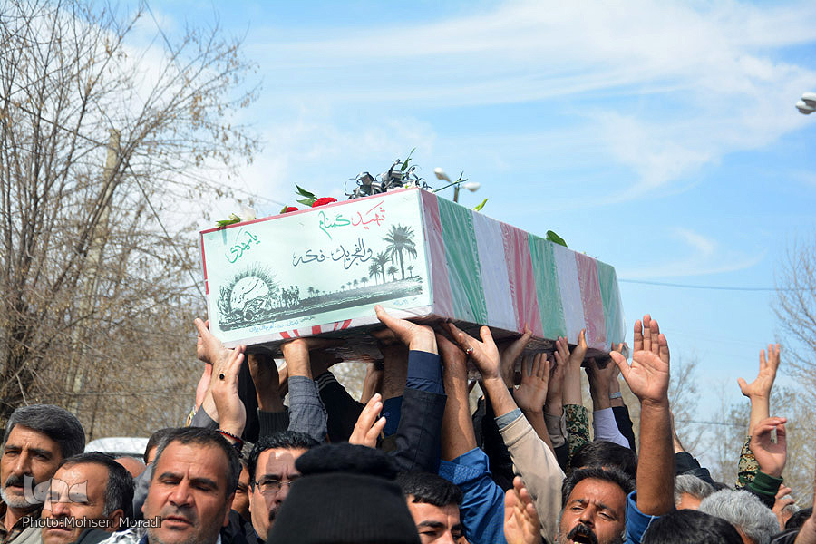 مراسم تشییع و خاکسپاری پیکر مطهر ۲ شهید گمنام دفاع مقدس