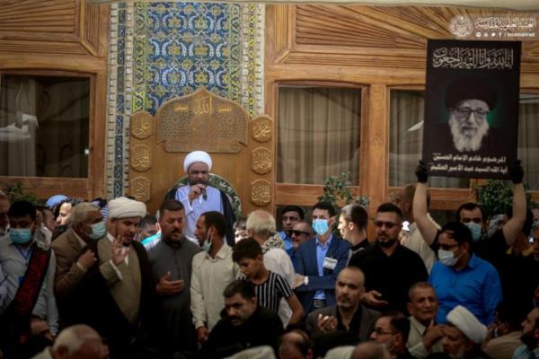 پیکر امام جماعت مسجد کوفه در جوار حرم حضرت علی (ع) تشییع شد + عکس