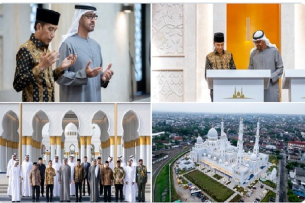افتتاح مسجد شیخ زاید با حضور رئیس امارات در اندونزی + فیلم