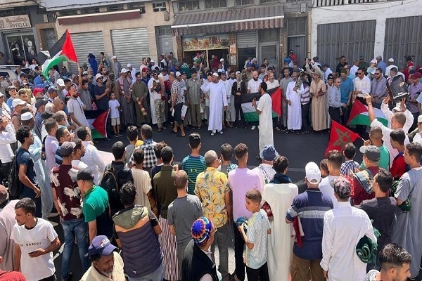تجمع اعتراضی مردم مراکش در همبستگی با لبنان و فلسطین