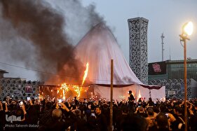 آیین خیمه سوزان در میدان امام حسین(ع)