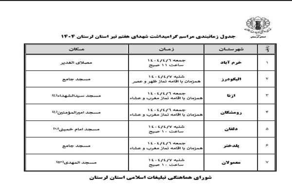 مراسم گرامیداشت شهدای ۷ تیر