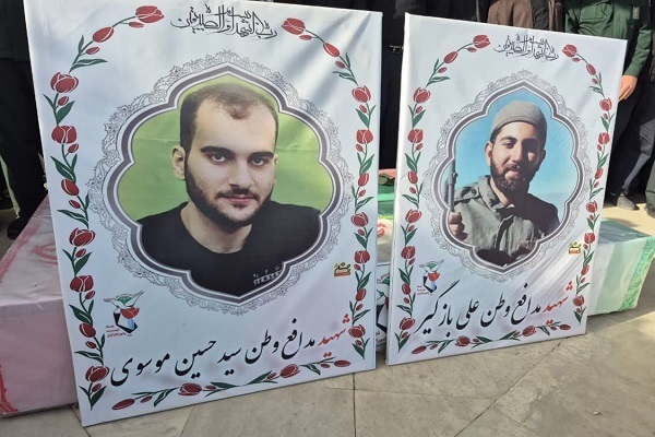 آیین بدرقه شهیدان «سید حسین موسوی» و «علی بازگیر» در خرم‌آباد