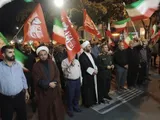 تجمع مردم اهر در حمایت از مدافعان وطن و بیعت با رهبری در زیر باران