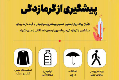 اطلاع‌نگاشت | پیشگیری و اقدامات اولیه در گرمازدگی در  پیاده‌روی اربعین